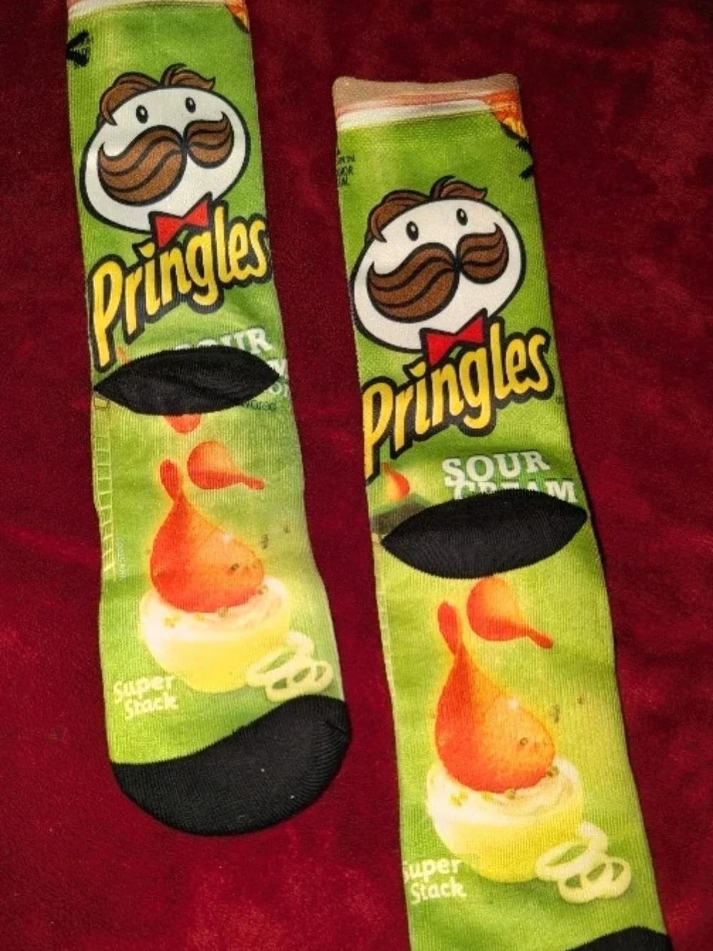 Pringle Green Sour Cream & Onion Graphic Crew Socks